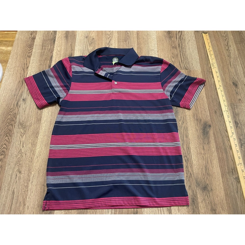 Pro Series Shirt, Men's Medium, Blue Red, Athletic Fit, Polo Short Sleeve